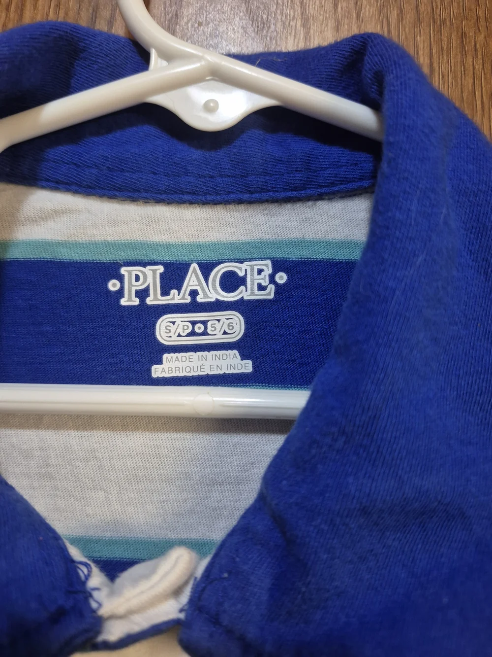 The Children's Place Blue, White & Teal Striped Polo. Box 43